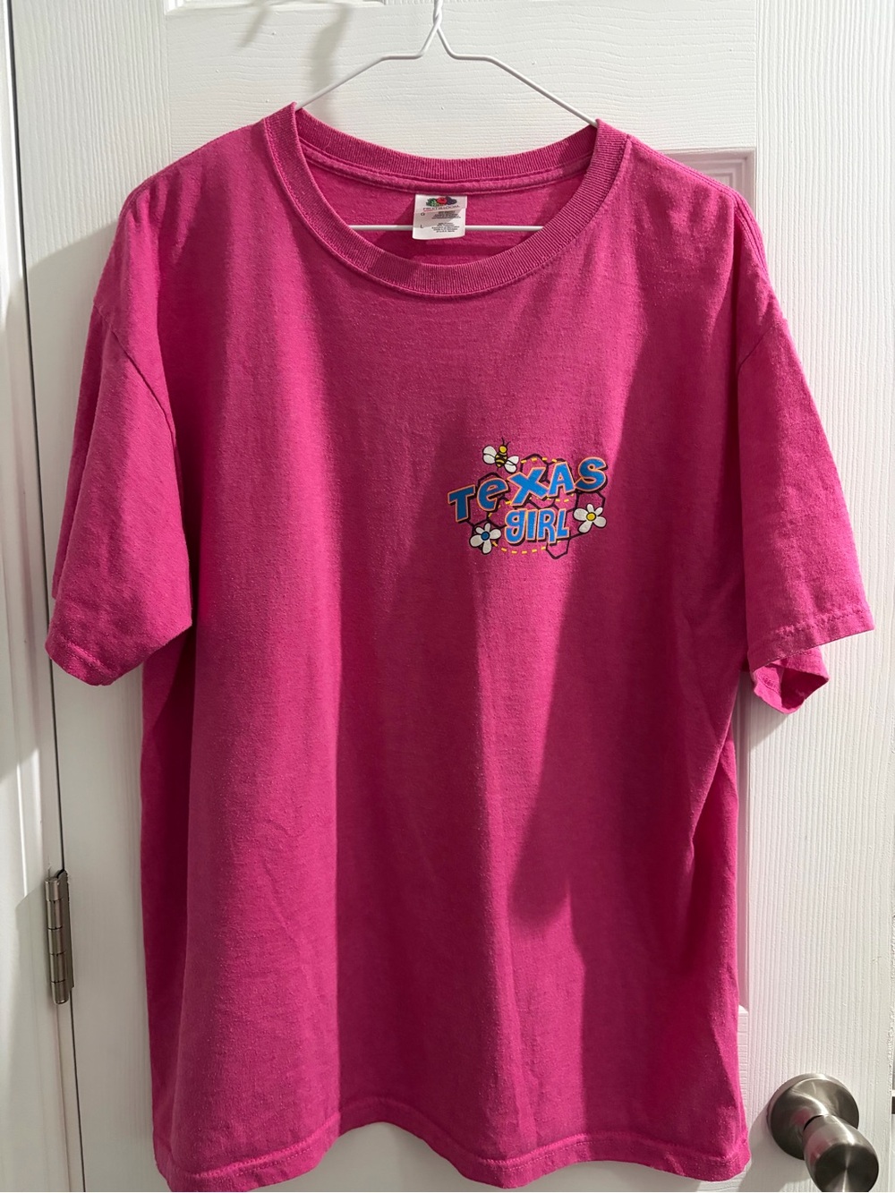 Fruit of the Loom Hot Pink 'Texas Girl' Short Sleeve Tee